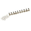 10 Pieces F Type Satellite Cable TV Connector Heads Adapter with Aluminium Rings