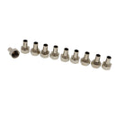 10 Pieces F Type Satellite Cable TV Connector Heads Adapter with Aluminium Rings
