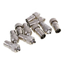 10 Pieces 9.5mm RF Female TV Signal Aerial Cable Adaptor Coaxial Connector Plug