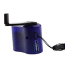 Mini Electric Power Emergency Charger Hand Crank Dynamo Power Supply with USB Port For MP3 / MP4 Player,Phones Blue