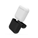 Black Silicone Case Cover Holder Pouch Holder Sleeve + White Anti-lost Ear Loop Strap Wrap For Earpods AirPods Earphones Charging Box