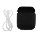 Black Silicone Case Cover Holder Pouch Holder Sleeve + White Anti-lost Ear Loop Strap Wrap For Earpods AirPods Earphones Charging Box