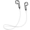 White Silicone Rubber Shockproof Case Portector Cover + White Connect Rope Cable Strap for Apple Wireless Earphone iphone 7 7plus AirPods
