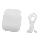 White Silicone Rubber Shockproof Case Portector Cover + White Connect Rope Cable Strap for Apple Wireless Earphone iphone 7 7plus AirPods