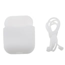 White Silicone Rubber Shockproof Case Portector Cover + White Connect Rope Cable Strap for Apple Wireless Earphone iphone 7 7plus AirPods
