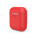 Red Silicone Rubber Shockproof Case Portector Cover + White Connect Rope Cable Strap for Apple Wireless Earphone iphone 7 7plus AirPods