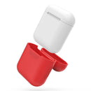 Red Silicone Rubber Shockproof Case Portector Cover + White Connect Rope Cable Strap for Apple Wireless Earphone iphone 7 7plus AirPods