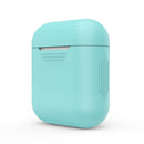 Green Silicone Rubber Shockproof Case Portector Cover + White Connect Rope Cable Strap for Apple Wireless Earphone iphone 7 7plus AirPods