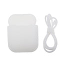 Clear Silicone Case Cover Holder Pouch Holder Sleeve + White Anti-lost Ear Loop Strap Wrap For Earpods AirPods Earphones Charging Box