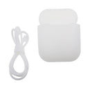 Clear Silicone Case Cover Holder Pouch Holder Sleeve + White Anti-lost Ear Loop Strap Wrap For Earpods AirPods Earphones Charging Box