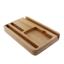 Bamboo Stand Multi-device Desktop Organizer Dock Station Holder for iPhone, iPad, Universal Cell Phones and Tablets,Card,Pen