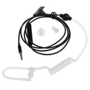 Anti-radiation 3.5mm Air Tube Stereo Wired Single In-Ear Vacuum Spiral Conduit Earphone w/ Mic & Volume Control for iPhone Samsung MP3 Tablet PC Black