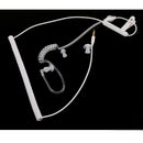 3.5mm Air Tube Stereo Wired Anti-radiation Earpiece, Single In-Ear Vacuum Spiral Conduit Earbuds Earphone with Microphone & Volume Control for iPhone Samsung MP3 Tablet PC White