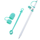 Silicone Protective Cap Cover Anti-Lost Holder & Connector Tether For Apple iPad Pro Pencil (Green)