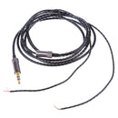 PVC Material Copper Wire Core Durable Earphone Audio Cable Connector Repair Replacement Headphone Wire Line DIY Black and Gray