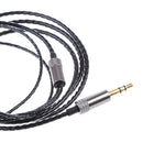 PVC Material Copper Wire Core Durable Earphone Audio Cable Connector Repair Replacement Headphone Wire Line DIY Black and Gray