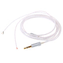 PVC Material Copper Wire Core Durable Earphone Audio Cable Connector Repair Replacement Headphone Wire Line DIY White and Silver