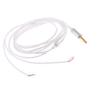PVC Material Copper Wire Core Durable Earphone Audio Cable Connector Repair Replacement Headphone Wire Line DIY White and Silver