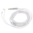 PVC Cover 3.5mm Jack Volume Control Headset Repair Replace Cord Cable Wire White