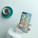 Glitter Silver Holographic Crocodile Pattern Phone Back Cover Case for iPhone 7