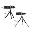18X Telephoto Lens , Aluminum Telephoto Lens Telescope Camera Lens + Tripod + Mount Accessory for iPhone Samsung HUAWEI etc