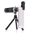 18X Telephoto Lens , Aluminum Telephoto Lens Telescope Camera Lens + Tripod + Mount Accessory for iPhone Samsung HUAWEI etc