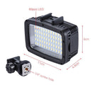Waterproof LED Video Light 40m Diving Fill-in Light Ultra Bright 1800Lm 60-LED 5500K 12W 3-Modes Studio Light for GoPro Action Camera Sony Canon DSLR Cameras
