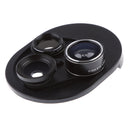 4 in 1 Lens Kit 0.63X Wide Angle+198Â° Fisheye+15X Macro Lens for Smart Phone Black