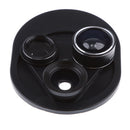 4 in 1 Lens Kit 0.63X Wide Angle+198Â° Fisheye+15X Macro Lens for Smart Phone Black