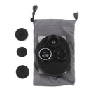 4 in 1 Lens Kit 0.63X Wide Angle+198Â° Fisheye+15X Macro Lens for Smart Phone Black