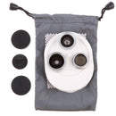 Universal 4 in 1 Phone Lens Kit 198Â°Fisheye 0.63x Wide Angle for Smartphone Silver