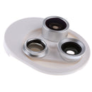 Universal 4 in 1 Phone Lens Kit 198Â°Fisheye 0.63x Wide Angle for Smartphone Silver