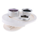 Universal 4 in 1 Phone Lens Kit 198Â°Fisheye 0.63x Wide Angle for Smartphone Silver
