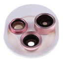 Cell Phone lens 4 in1 HD Camera Kit 198Â° Fisheye +0.63x Wide Angle+15x Macro Rose Gold