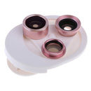 Cell Phone lens 4 in1 HD Camera Kit 198Â° Fisheye +0.63x Wide Angle+15x Macro Rose Gold