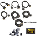 DVI-D Male to Male Dual Link Extension Cable Digital Monitor Projector Line for CRT Displays Black 0.5m
