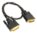 DVI-D Male to Male Dual Link Extension Cable Digital Monitor Projector Line for CRT Displays Black 0.5m
