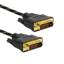 DVI-D Male to Male Dual Link Extension Cable Digital Monitor Projector Line for CRT Displays Black 1m