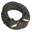 DVI-D Male to Male Dual Link Extension Cable Digital Monitor Projector Line for CRT Displays Black 10m