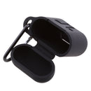 Wireless Earphone Case Accessories, Silicone Protective Cover + Key Ring Clasp Set for Apple Airpods Black