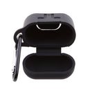 Wireless Earphone Case Accessories, Silicone Protective Cover + Key Ring Clasp Set for Apple Airpods Black