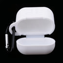 Silicone Wireless Earphone Case Strap Accessories, Silicone Protective Cover + Key Ring Clasp Set for Apple Airpods White