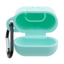 Wireless Earphone Case Accessories, Silicone Protective Cover + Key Ring Clasp Set for Apple Airpods Teal