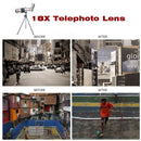 Universal 18X Zoom Phone Telephoto Camera Lens and Mini Tripod , Metal Clip for iPhone 5 6 7 8 Plus HTC Photography Accessory Silver