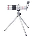 Universal 18X Zoom Phone Telephoto Camera Lens and Mini Tripod , Metal Clip for iPhone 5 6 7 8 Plus HTC Photography Accessory Silver