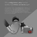 KZ Earphones , In Ear Noise Isolating Sweatproof Sport Headphones Earbuds Earhook Wired Earphones for Running Jogging GymGray