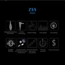 KZ Earphones , In Ear Noise Isolating Sweatproof Sport Headphones Earbuds Earhook Wired Earphones for Running Jogging GymGray