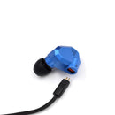 KZ ZS5 2DD+2BA Hybrid In Ear Earphone HiFi Bass Running Sport Earbuds Stereo Noise Isolating Headset Wired Headphone Blue
