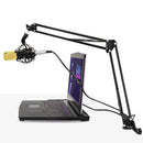 Microphone Arm Stand , Adjustable Microphone Suspension Boom Scissor Arm Stand with Table Mounting Clamp Suitable for Radio Broadcasting Studio, Voice-Over Sound Studio, Stages, and TV Stations
