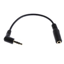 Right Angled 3 Pole 3 Ring 1/8'' 3.5mm Male to 4 Pole Male TRRS Female Adapter Cable Extension Wire Black